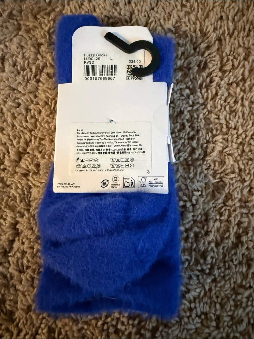 Fuzzy Socks - Bright Blue